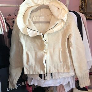 🔥Valentino🔥 hooded, ruffled sweater